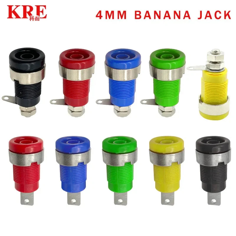 20PCS 4mm Banana Socket 32A Panel Mount Female Connectors, Insulated Safety Binding Post Jacks, 5 Colors for DIY Projects
