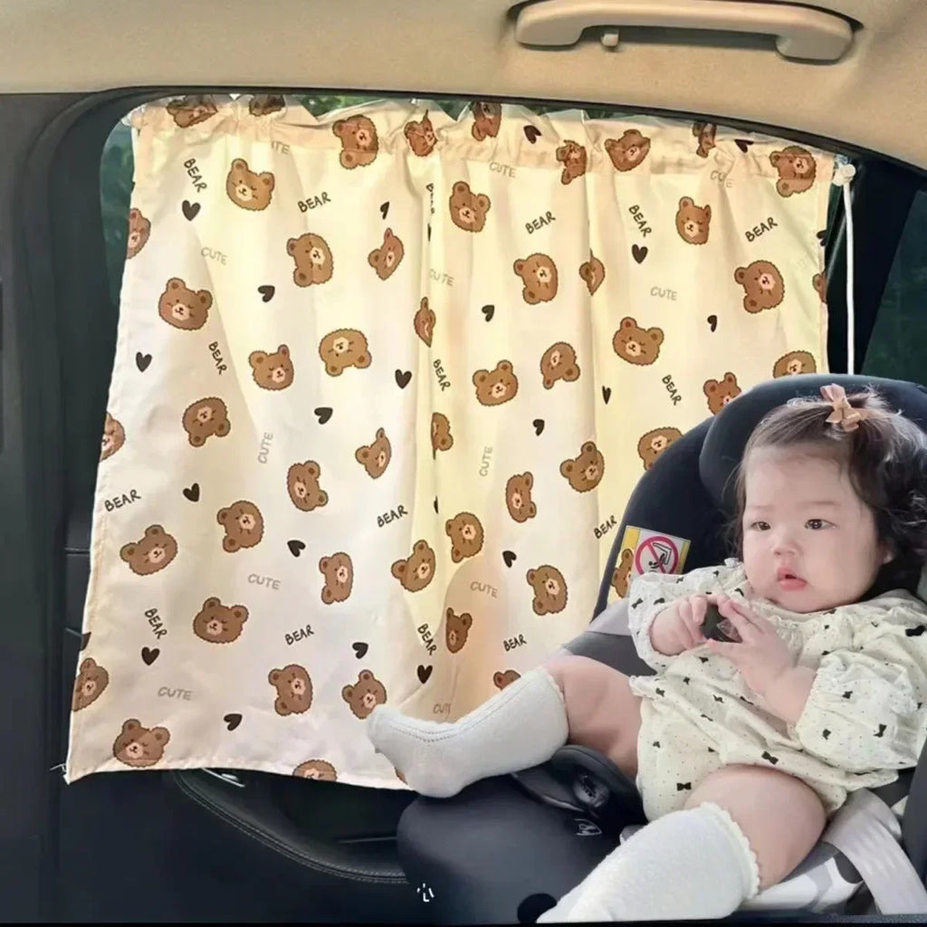 Baby Car Suction Cup Curtain Window Sunshade Cover Cute Universal Side Window Sunshade UV Protection for Kid Baby Children Amagi