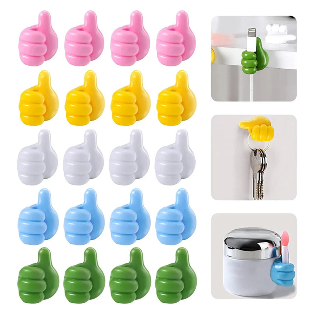 Hand-shaped Rubber Holder Glasses Cable Power Cord Charging Line Self Adhesive Mini Hook Storag Organizer Gadget Car Accessories