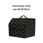 PU Leather Collapsible Car Trunk Organizer Durable Storage Box With White Stitching Vehicle Cargo Carrier With Handles amagi