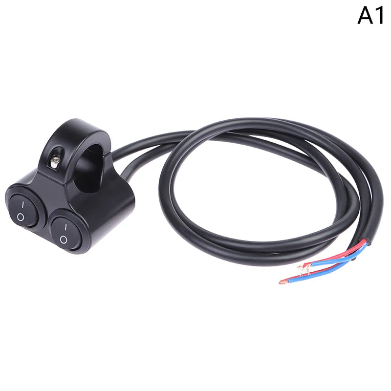 7/8" 22mm Aluminum Alloy 12V Motorcycle Handlebar Control Switch Dual Button Control Headlight Flasher Speaker Switch 2 Choice