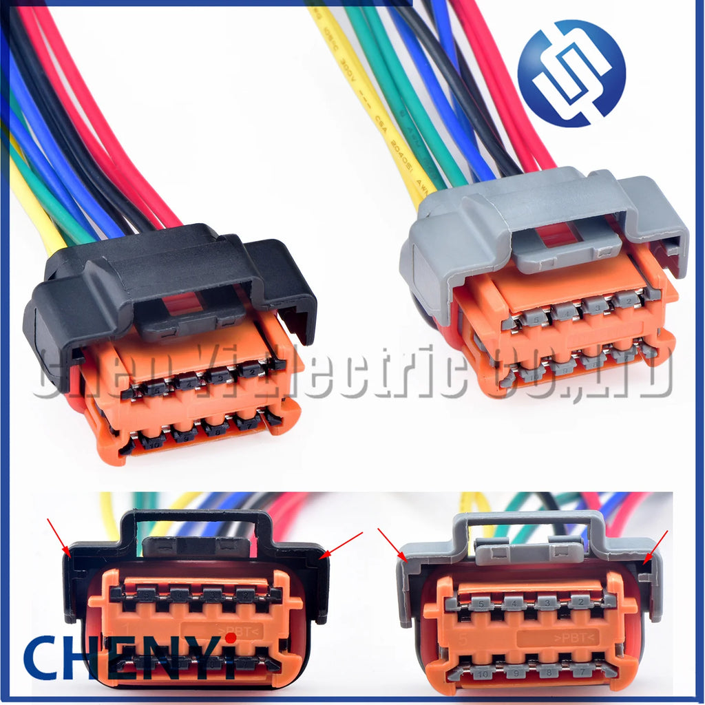 10 Pin/way car headlamp Headlight Lamp plug Cable Harness connector 98788-1201 For Peugeot 307 308 408 3008 Citroen C4L Renault
