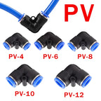 10PCS PV Elbow Pneumatic Quick Fitting, 4/6/8/10/12mm Air/Water Hose Push Connector for Industrial, Heavy Duty Leak-Proof Seal