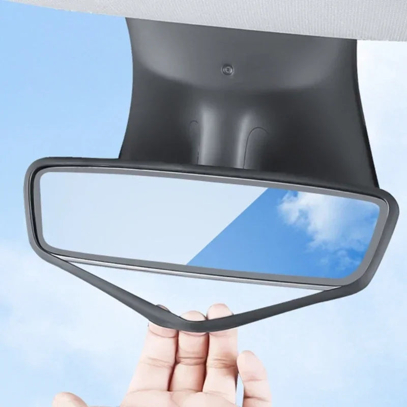 For Tesla Model 3/Y Car Interior Rear View Mirror Protective Case Rearview Mirror Silicone Protective Frame Accessories Amagi