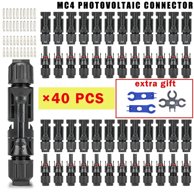 400/200/100/40/20/10 Pcs Photovoltaic Solar Connector 1000V30A Wholesale Panel Connectors Kit for PV/MC Cable 2.5/4/6mm²