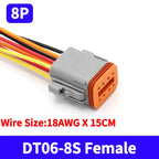 5/20/100 Sets Deutsch DT Connector With 15cm Wire Harness Waterproof Electrical Car Socket Plug DT06-2S DT04-2P 2/3/4/6/8/12P
