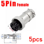 5Pcs GX16 Aviation Connector 2/3/4/5/6/7/8/9/10 Pin Male Plug Female Socket 16mm Wire Panel Mount Nut Type Circular Adapter