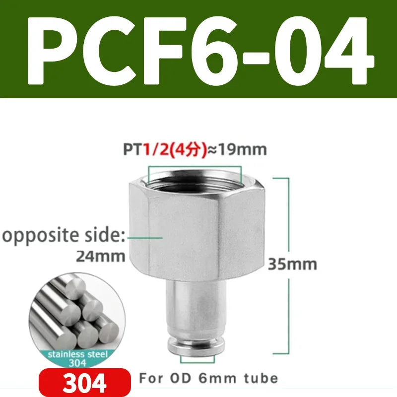 304 Stainless Steel Quick-Connect Air Hose Fittings - BSP 1/8",1/4",3/8",1/2 Pneumatic Pipe Connectors with Corrosion Resistance