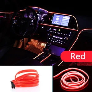 1M/3M/5M USB LED Ambient Light For Car LED Panel Dashboard Neon Strip Interior Decorations Atmosphere EL Light Line Tube With