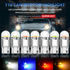 10-Pack T10 LED Bulbs 7 Vibrant Colors White Green Ice Blue Yellow Red Blue Pink Easy Installation 12V Hardwired Room Lighting