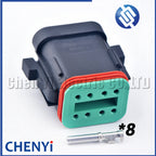 8 Pin Black DT series Connector Waterproof Wire harness plug Socket DT06-8S DT04-8P DT06-8S-E005 DT04-8P-E005 For Deutsch