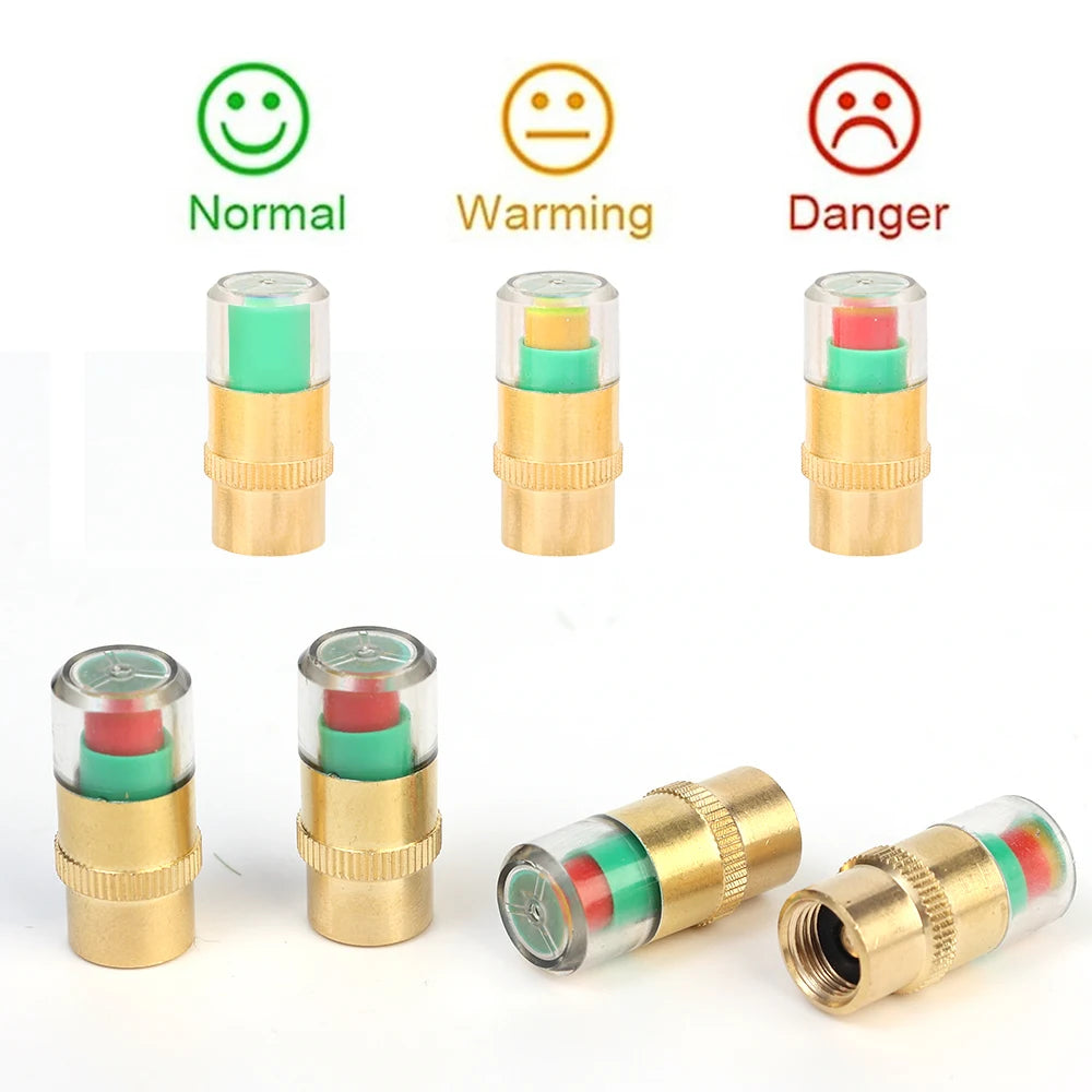 8/1pcs Car Tire Pressure Indicator Tire Pressure Gauge Indicator Alert Monitoring Valve Cap Sensor External Valve Detection