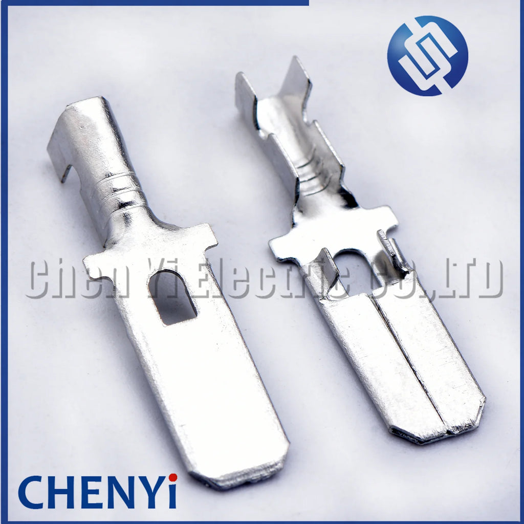 50 Pcs 6.3mm series male female auto wire terminal for connector crimp loose pin Brass tin plating terminals 1500-0080 7116-2641
