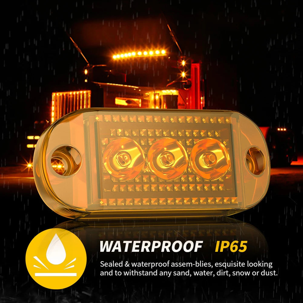 1PC LED Clearance Light Side Marker Truck Trailer Lorry Lamp Red White 12V 24V Oval Front Rear Clearance Indicator Lamp Car Part