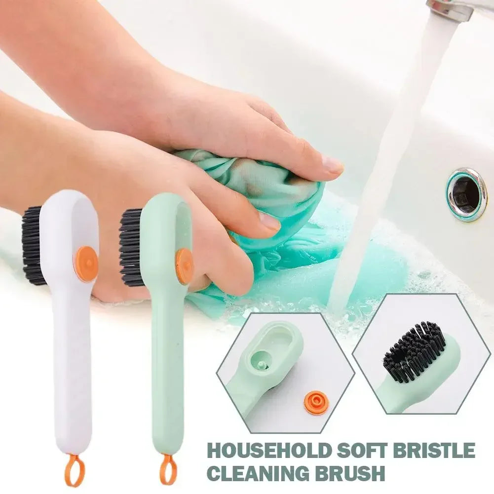 Shoe Brush Multifunction Cleaning Soft Automatic Liquid Shoe Brush Long Handle Clothes Soap Brush With Hook Clean Tool Amagi