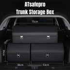 Car Trunk Organizer Organizers And Storage Suv Faux Leather Foldable Trunk Multi-Compartment Adjustable Auto Grocery Storage Box