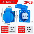 IP54 16A Outdoor Socket with Flip Cover | Euro/UK/BR Plug Waterproof for Garden & Industrial Use - Heavy Duty Explosion-Proof