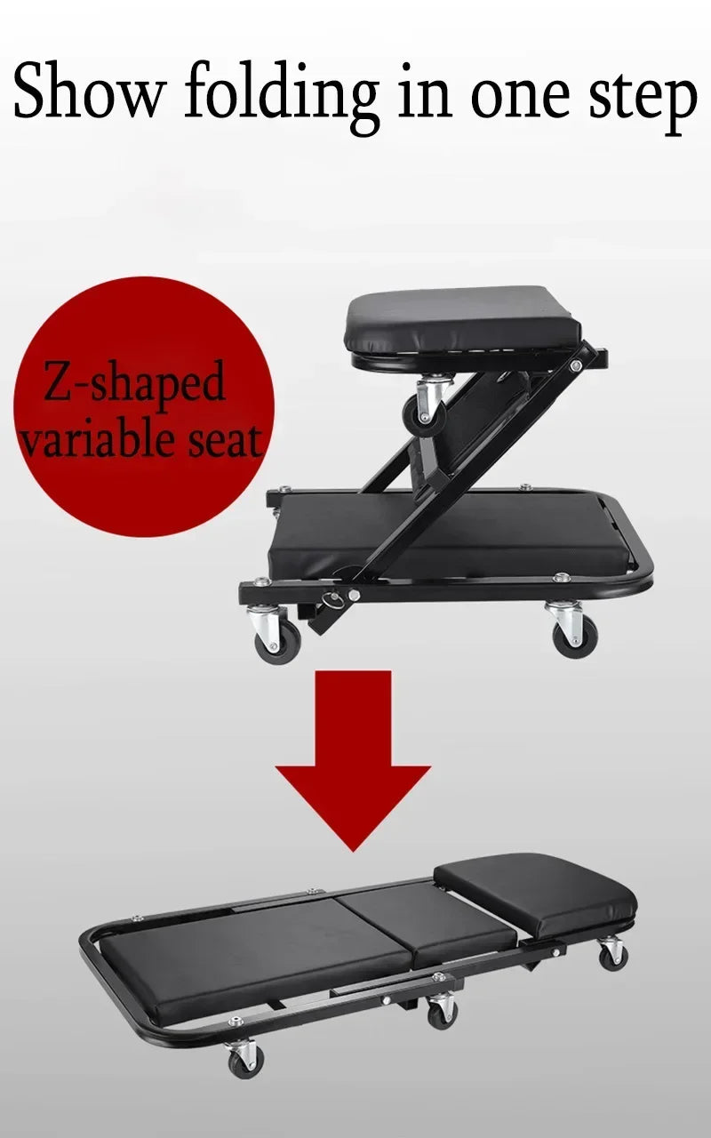 Foldable car repair lying board 40 inches Workshop Bench Wheels Roller Creeper Seat Roller Seat Amagi