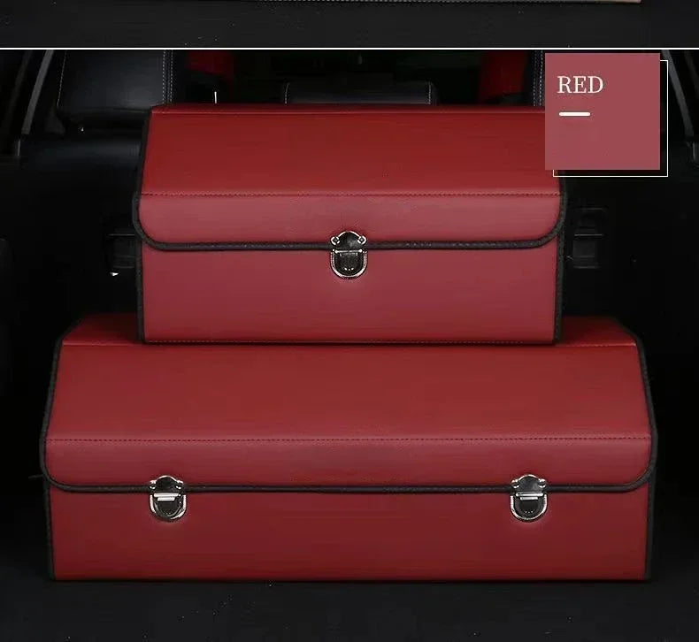 Car Trunk Organizer Box Large Capacity Auto Multiues Tools Storage Bag Stowing Tidying Leather Camping Outdoor Car Storage Bags