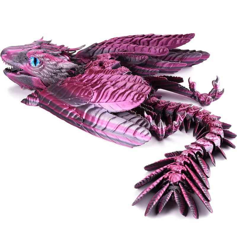 Feathered Wyvern Dragon, 3D Printed Dragon, Articulated Dragon, Fidget Dragon, 3D Printed Toys, Desktop Pet