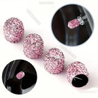 4PCS Bling Diamond Car Wheel Tire Valve Caps Tyre Rim Stem Covers for Automobiles Motorcycles Truck Bike Women Auto Amagi