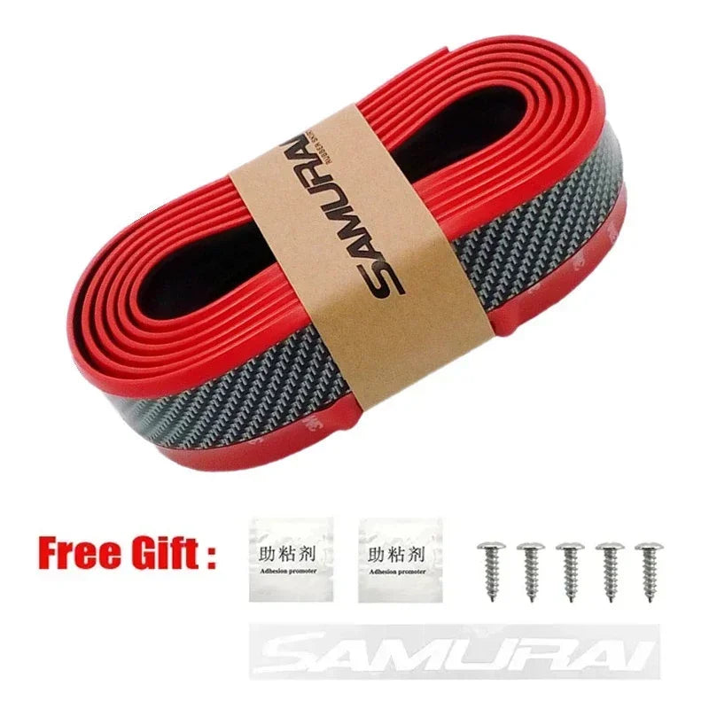 Car Front Bumper Protection Tool Carbon Fiber Strong Adhesive Rubber Universal Front Edge Anti-scratch Protector Amagi