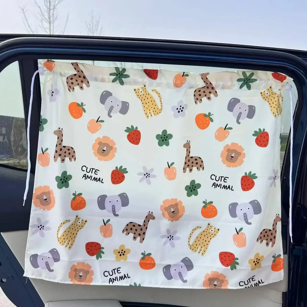 Baby Car Suction Cup Curtain Window Sunshade Cover Cute Universal Side Window Sunshade UV Protection for Kid Baby Children Amagi