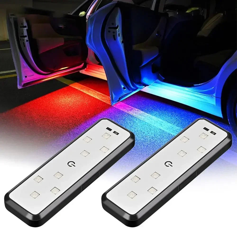 Car Door Lights LED Colorful Flashing Decorative Welcome Light Magnetic Paste Auto Open Door Emergency Warning Signal Lamp Amagi