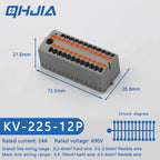 1 in Multiple Out Electrical Splitter Wire Connector Plug-in Terminal Block for Home Light Wiring Guide Rail Junction Box