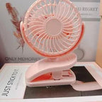 Clip-on Fan Quiet Rechargeable Desktop Portable Air Circulator Wireless Fan With LED Light For Camping Amagi