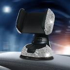 Elegant Rhinestone Car Phone Holder Universal Rotatable Secure Perfect for Easy Navigation and Style Interior Woman Accessories