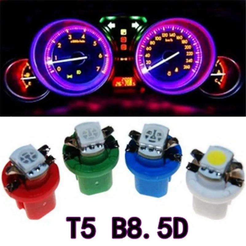 T5 LED Car Bulbs B8.5d Auto Car Dashboard Speed Lights Bulb Car Interior Lamp Accessories Dashboard Side Switch Lamps 12V