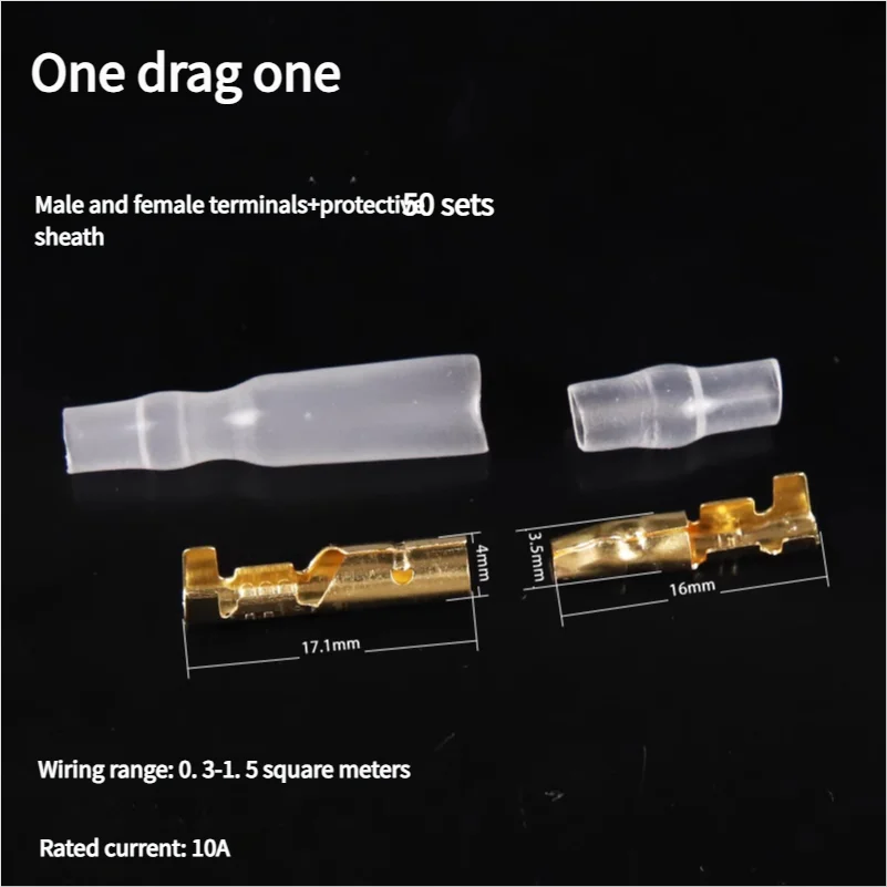 Bullet head one to two male and female connectors 3.5mm double-hole spring wire connectors one split two terminal blocks
