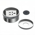 Embedded Hidden Ground Plug Flush Design Stainless Steel Compressive Anti-Rust Anti-Corrosion Home Office Indoor Socket Outlet