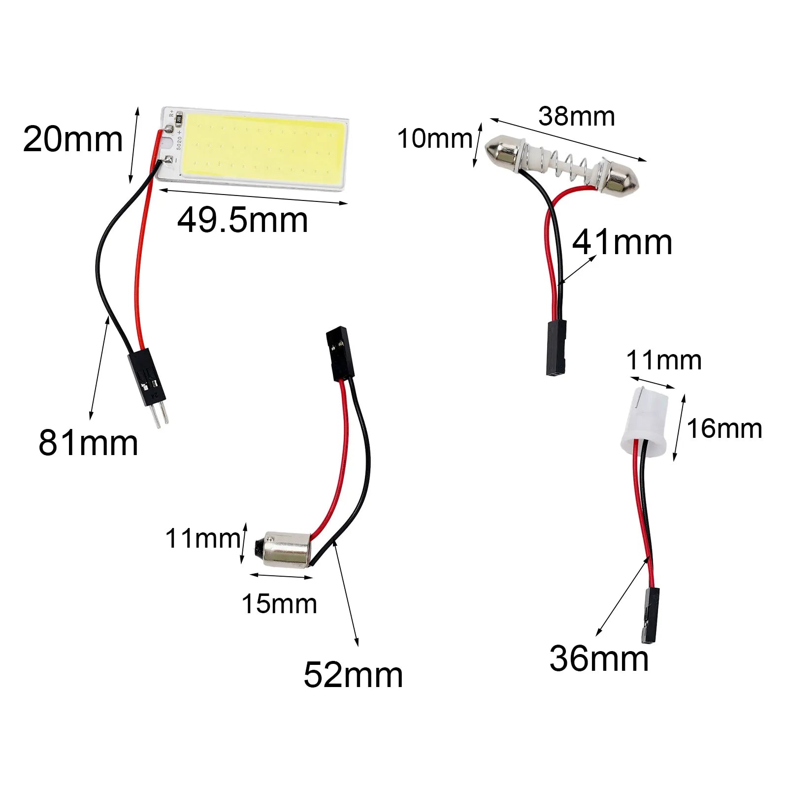 Car Interior Ceiling LED Light Panel 6000K White COB LED Light Panel With Light Adapter For Car Interior Ceiling 16/24/36/48 LED