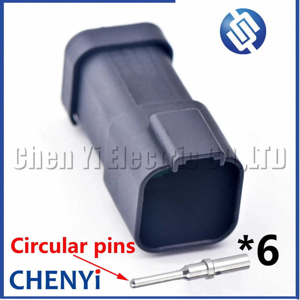 6 Pin Black DT series Connector Waterproof Plug Socket DT06-6S DT04-6P DT06-6S-E005 DT04-6P-E005 For Engineering Vehicle Deutsch