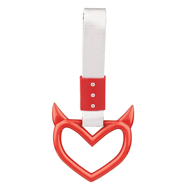 Colorful Car Tow Strap Tsurikawa Ring Heart JDM Train Bus Handle Hand Strap Styling Drift Charm Strap Auto Accessories