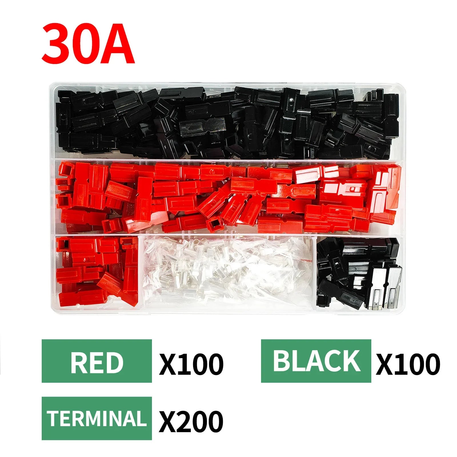 40/90/200/500Pcs/Box  Single Pole Plug 30A High Current Connector - PP Battery Forklift Power Terminals Bulk Pack