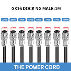 1PCS GX16 Auto Waterproof Connectors 2-10 Pins with Power Cable Line Socket Plug—Suitable for Industrial Machinery and Equipment