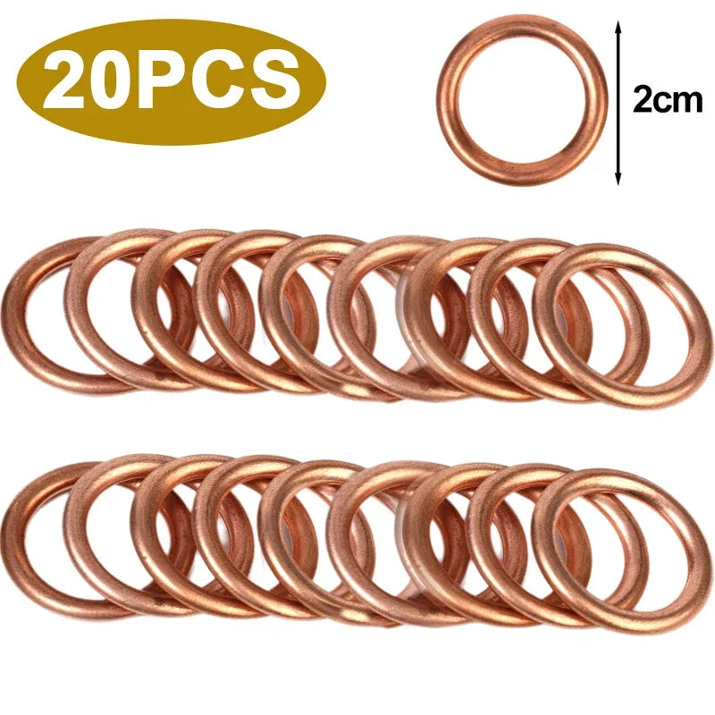 Car Oil Pan Drain Gasket Drainage Bolt Pad Aluminum/ Copper Oil Drain Plug Gasket Replaceable Accessories for Volkswagen Audi