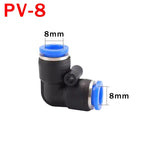 10PCS PV Elbow Pneumatic Quick Fitting, 4/6/8/10/12mm Air/Water Hose Push Connector for Industrial, Heavy Duty Leak-Proof Seal