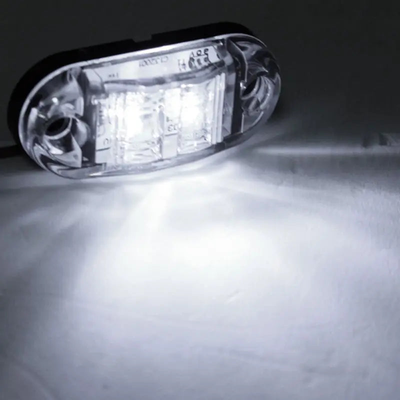 2Pcs Set White Marker Lights 12V LED Car Side Marker Tail Light 24V Trailer Truck Lamp Waterproof Plastic Signal Lamp