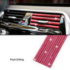 Car Vent Diamond Decorative Strip Fashion Luxury Car Air Conditioning Decoration Stripe Grille Sticker Accessories Amagi