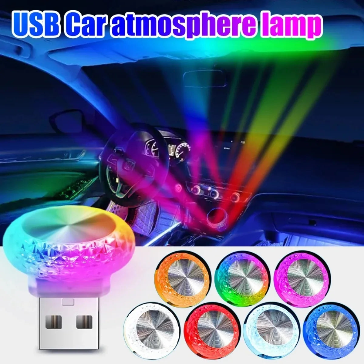 Car USB Ambient Lights LED Color Night Light Without Modification Car Interior Ambience Light Decoration Indoor Home Lamp Amagi