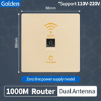 In-Wall Smart WiFi Router Panel 1000Mbps - 86-Type Hidden AP with 110V-220V for Home/Hotel Network Coverage