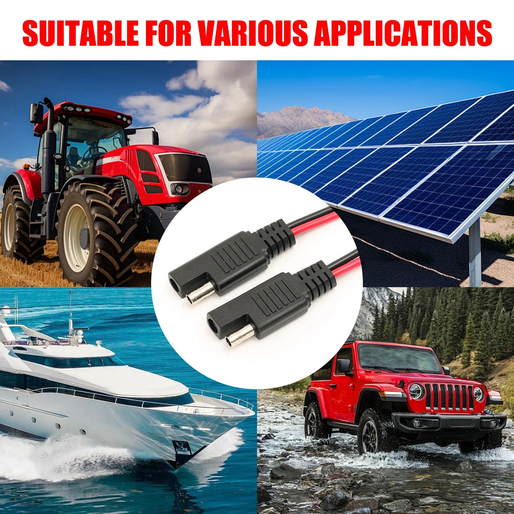 1-5PCS High-quality SAE Female and Male Power Extension Plug Cables Solar Cell Quick Disconnect Wiring Copper Harnesses