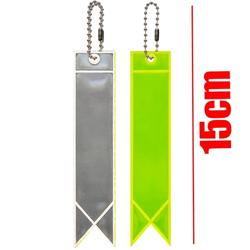 Reflective Keychain Reflector with Chains PVC Reflective Reflector Pendants for School Bag Cycling Backpack Night Riding Warning