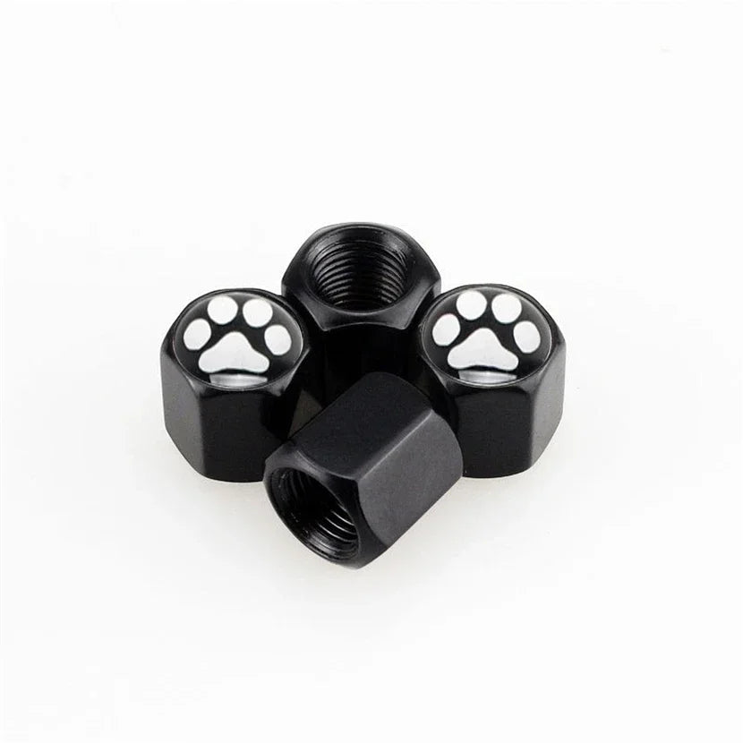 4pcs Tire Valve Covers Universal Fit Cute Pet Paw Pattern Protects Stems from Dust Debris Suitable Car Trucks Motorcycles Amagi