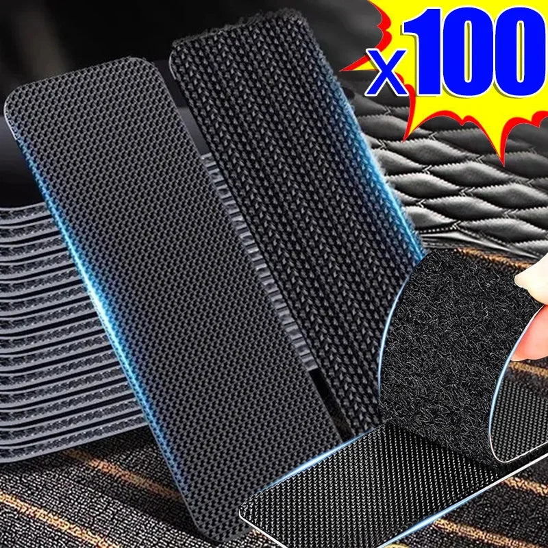 100/2pcs Carpet Fixing Stickers Double High Adhesive Car Fixed Patches Non-slip Mat Home Floor Foot Mats Non-slip Grip Tapes Ama