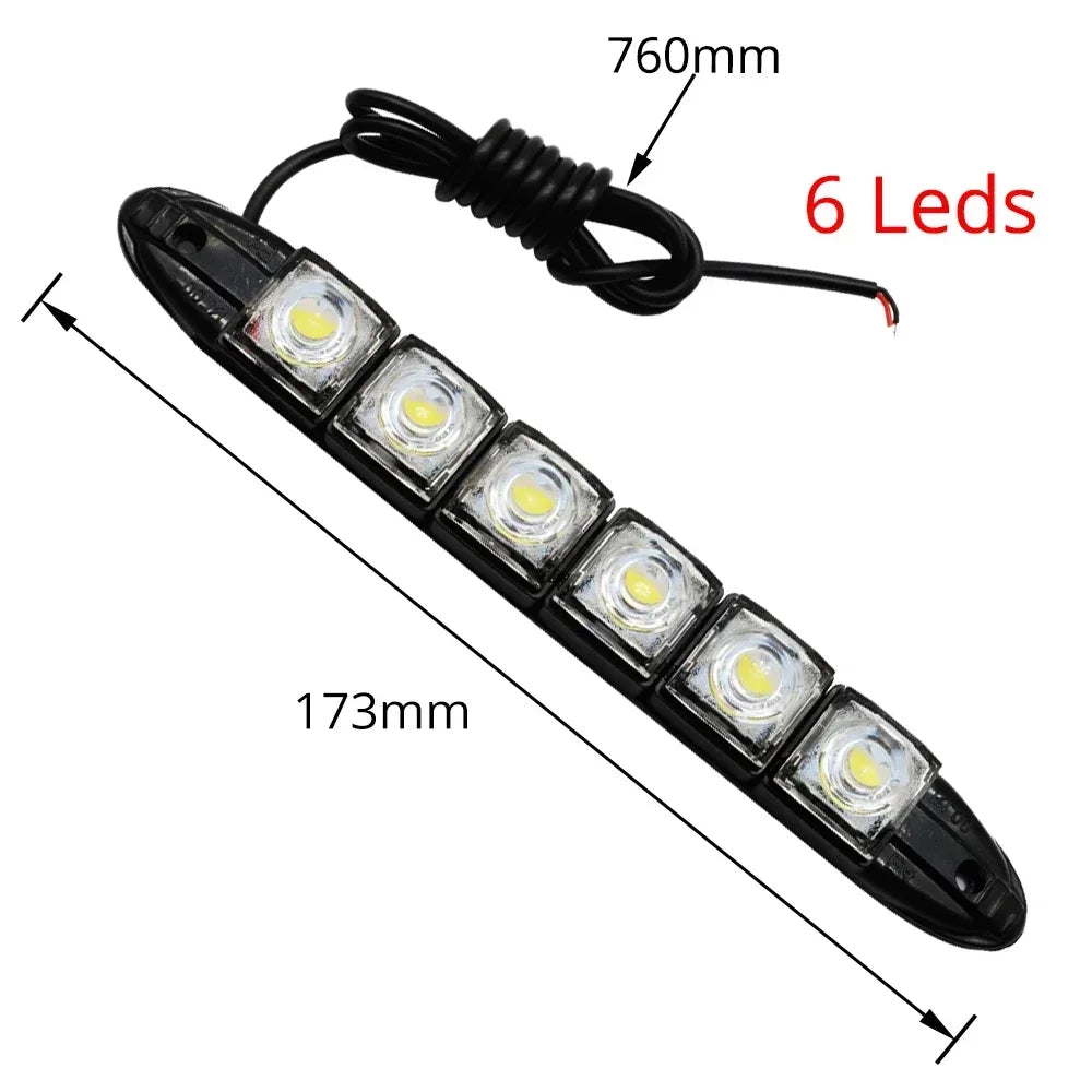 Car Led Daytime Running Light Flexible 6LED White Waterproof Driving Fog Bulbs Turn Signal Lamp Auto Styling Headlight 12V Amagi